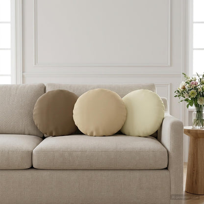 Cushion Cover 6 pcs HEERLEN Taupe Ø 40 cm Polyester