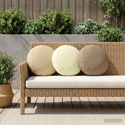 Cushion Cover 6 pcs HEERLEN Taupe Ø 30 cm Polyester