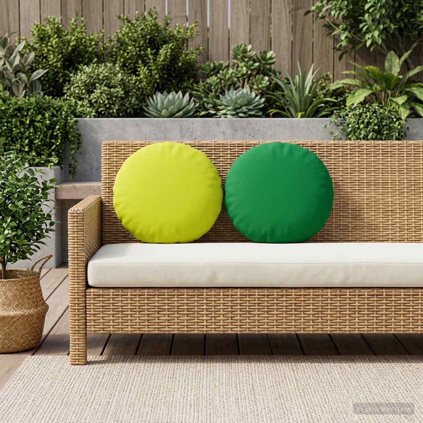 Cushion Cover 6 pcs HEERLEN Bright Green Ø 40 cm Polyester