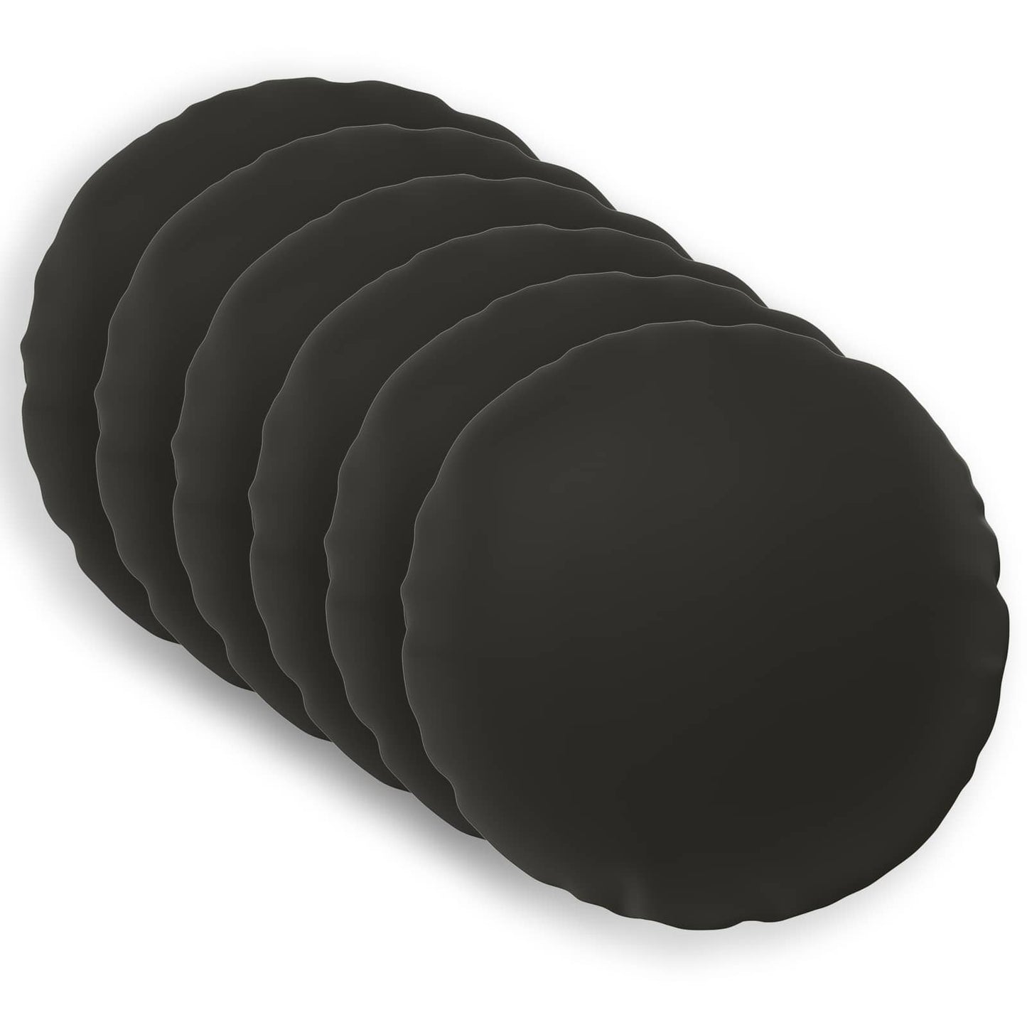 Cushion Cover 6 pcs HEERLEN Black Ø 30 cm Polyester