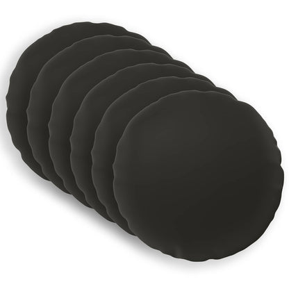 Cushion Cover 6 pcs HEERLEN Black Ø 30 cm Polyester