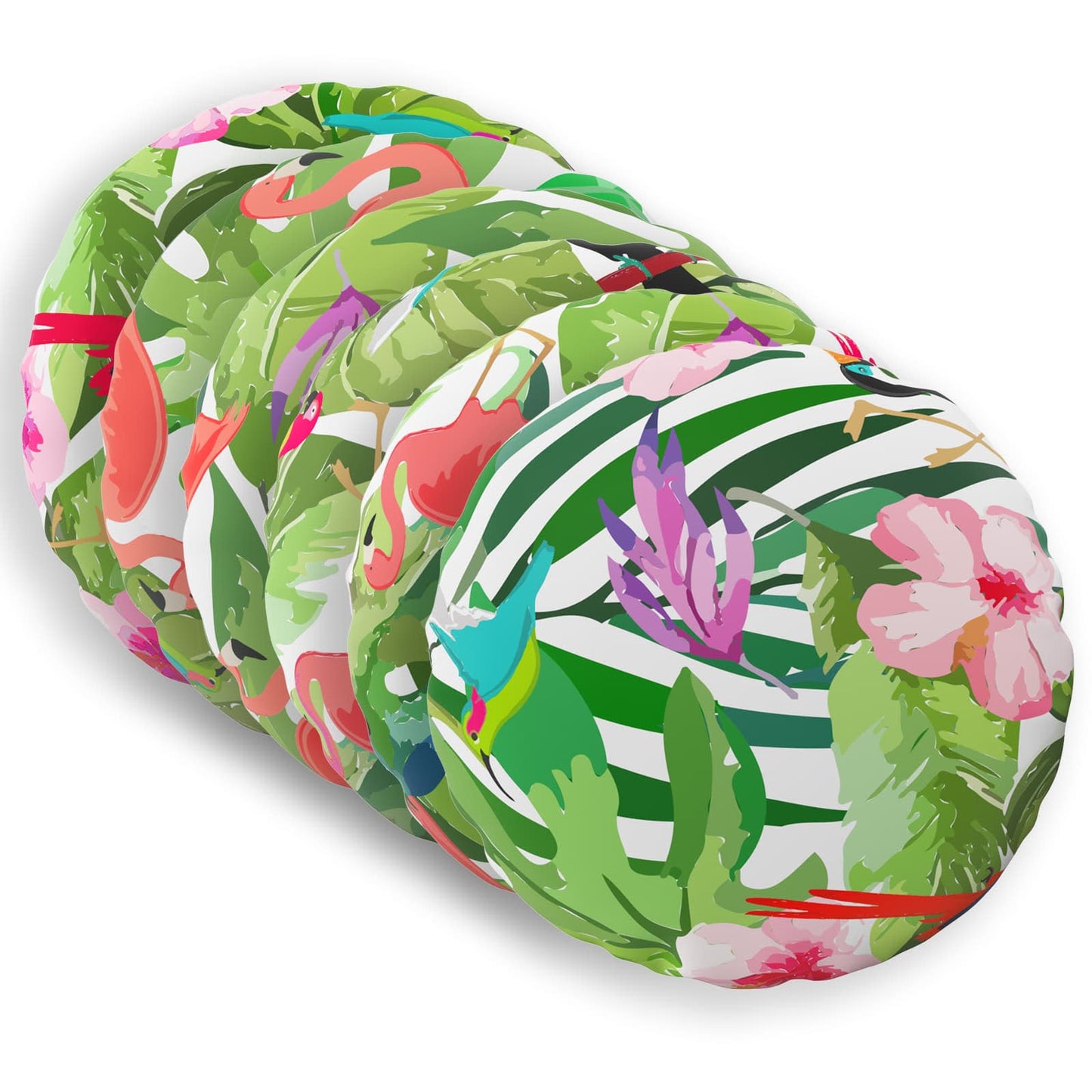 Cushion Cover 6 pcs HEERLEN Multicolour Ø 30 cm Polyester