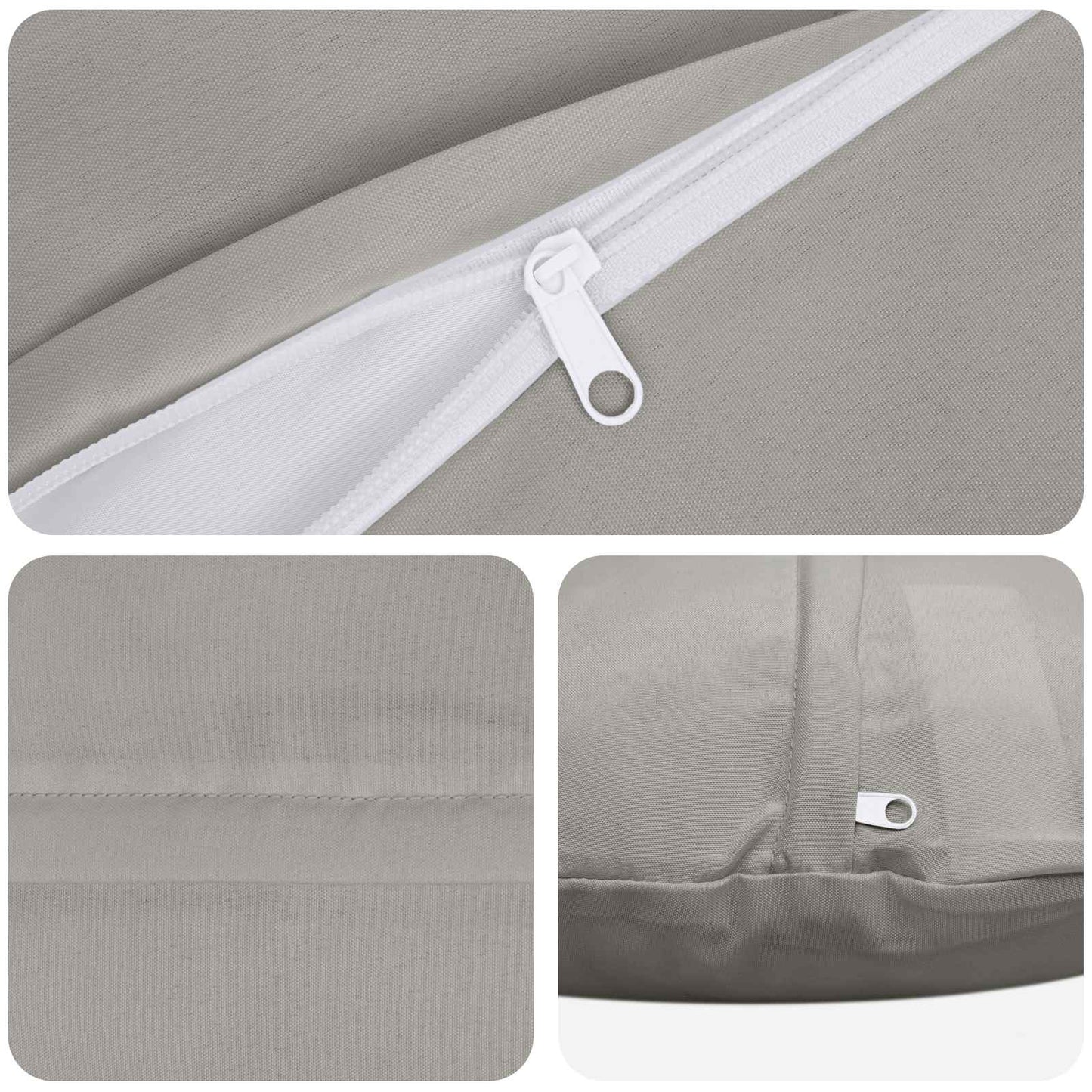 Cushion Cover 2 pcs HEERLEN Grey Ø 30 cm Polyester