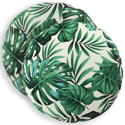 Cushion Cover 2 pcs HEERLEN Leaf Pattern Ø 30 cm Polyester
