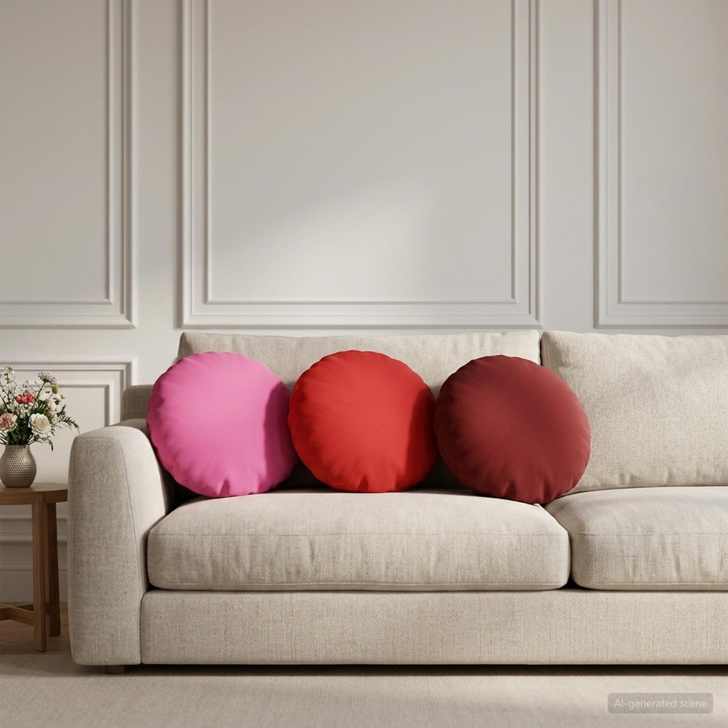 Cushion Cover 2 pcs HEERLEN Pink Ø 30 cm Polyester