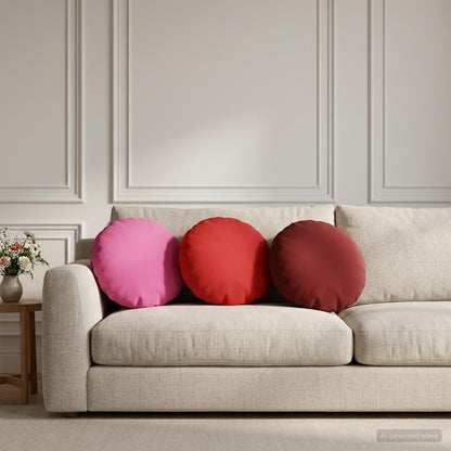 Cushion Cover 2 pcs HEERLEN Pink Ø 30 cm Polyester