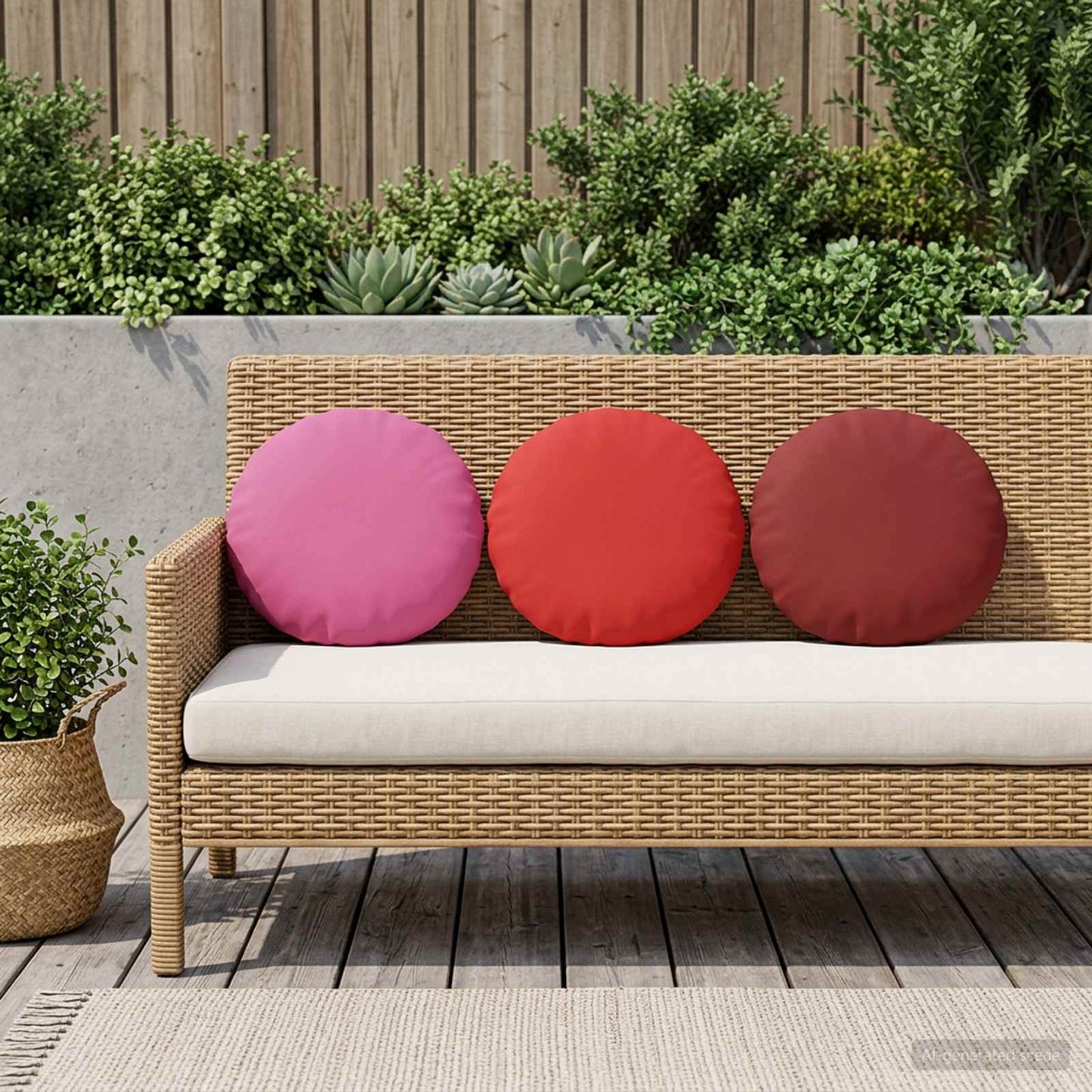 Cushion Cover 6 pcs HEERLEN Wine Red Ø 40 cm Polyester