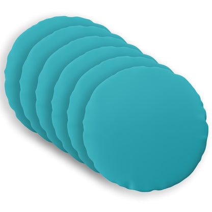 Cushion Cover 6 pcs HEERLEN Turquoise Ø 30 cm Polyester