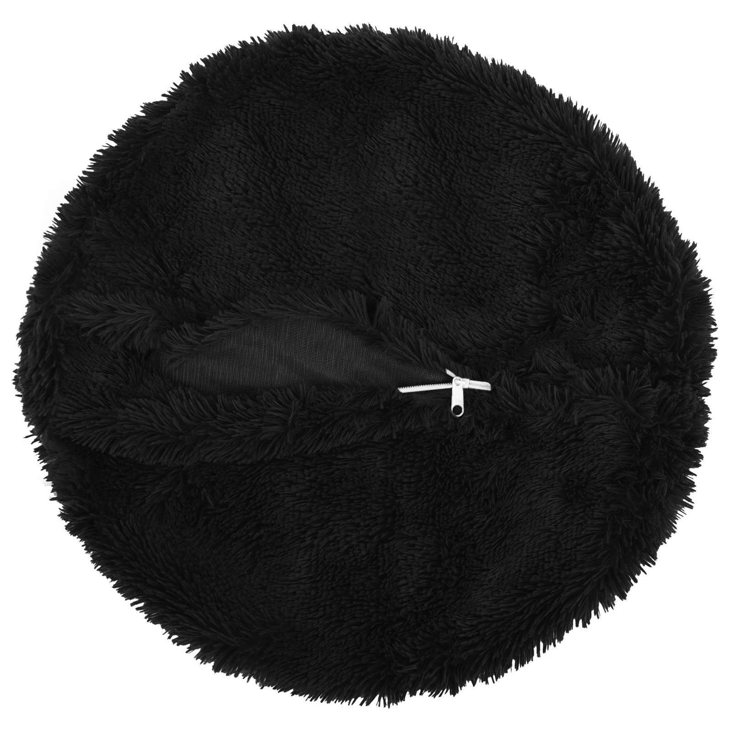 Cushion Cover 6 pcs HEERLEN Black Ø 30 cm PV Fleece