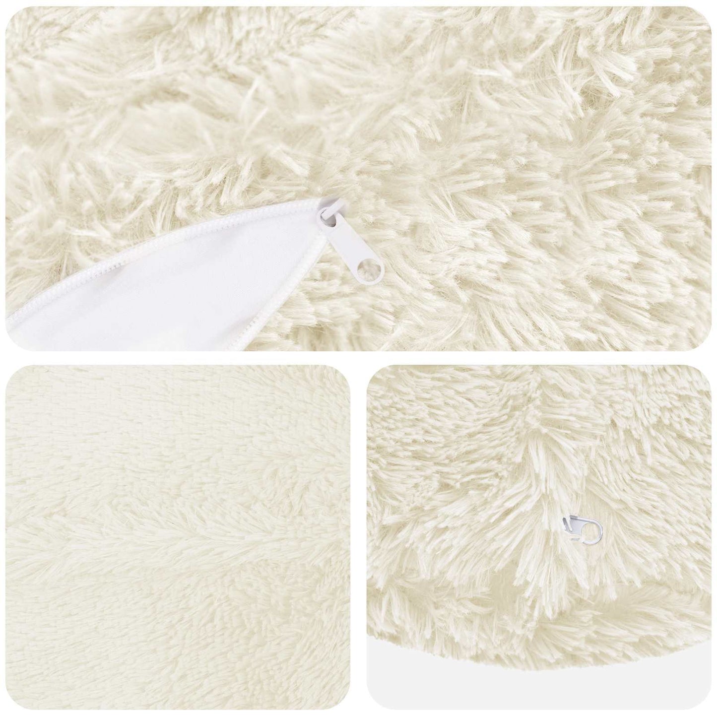 Cushion Cover 6 pcs HEERLEN White Ø 30 cm PV Fleece