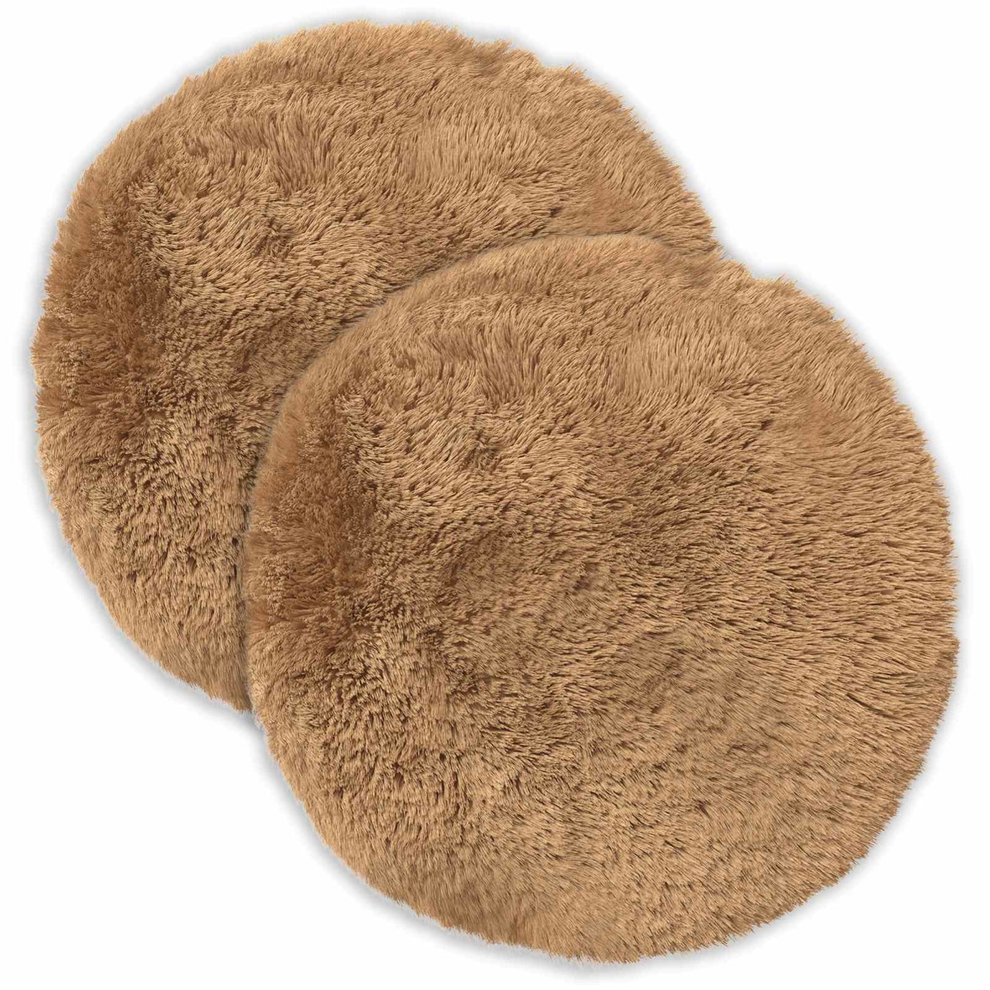 Cushion Cover 2 pcs HEERLEN Taupe Ø 30 cm PV Fleece