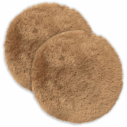 Cushion Cover 2 pcs HEERLEN Taupe Ø 30 cm PV Fleece