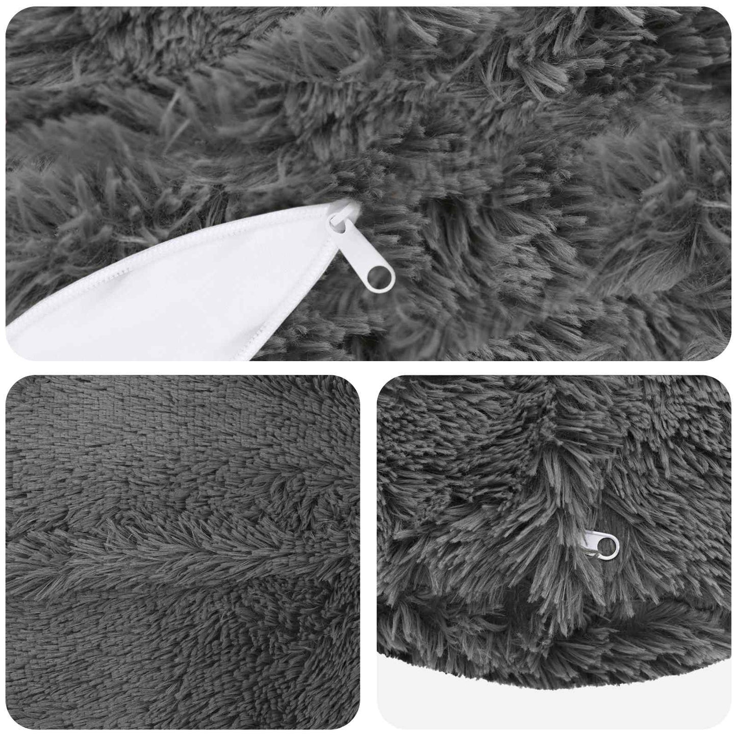 Cushion Cover 2 pcs HEERLEN Light Grey Ø 30 cm PV Fleece