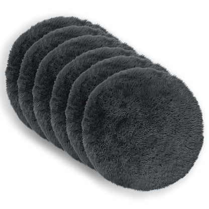Cushion Cover 6 pcs HEERLEN Anthracite Ø 30 cm PV Fleece