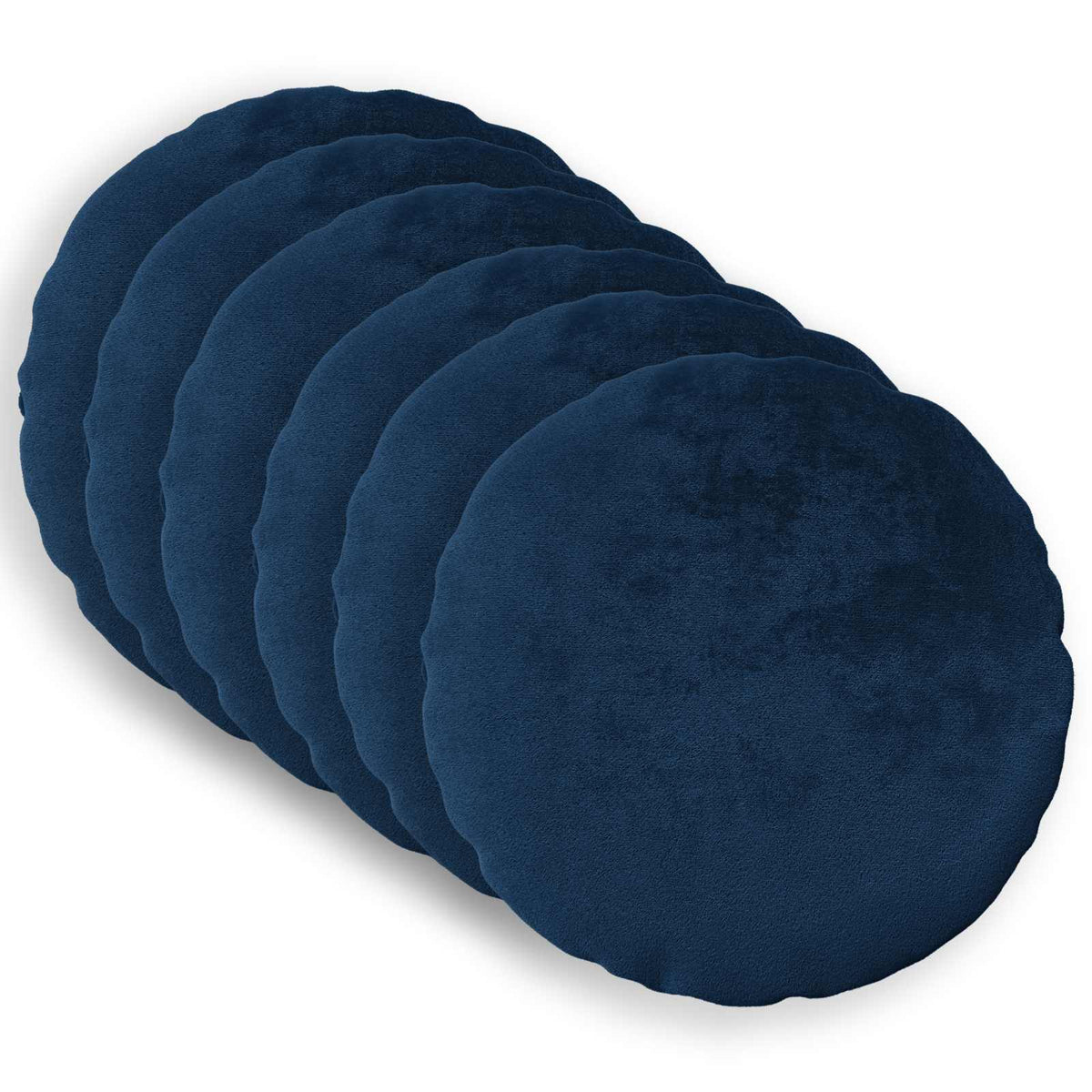 Cushion Cover 6 pcs HEERLEN Navy Blue Ø 30 cm Flannel