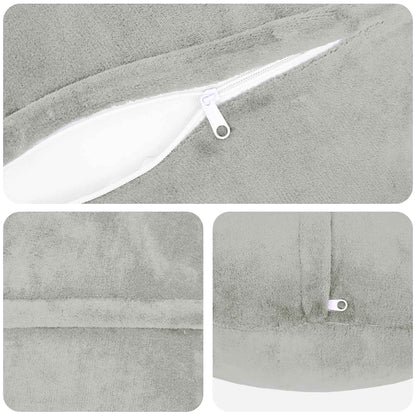 Cushion Cover 6 pcs HEERLEN Light Grey Ø 30 cm Flannel