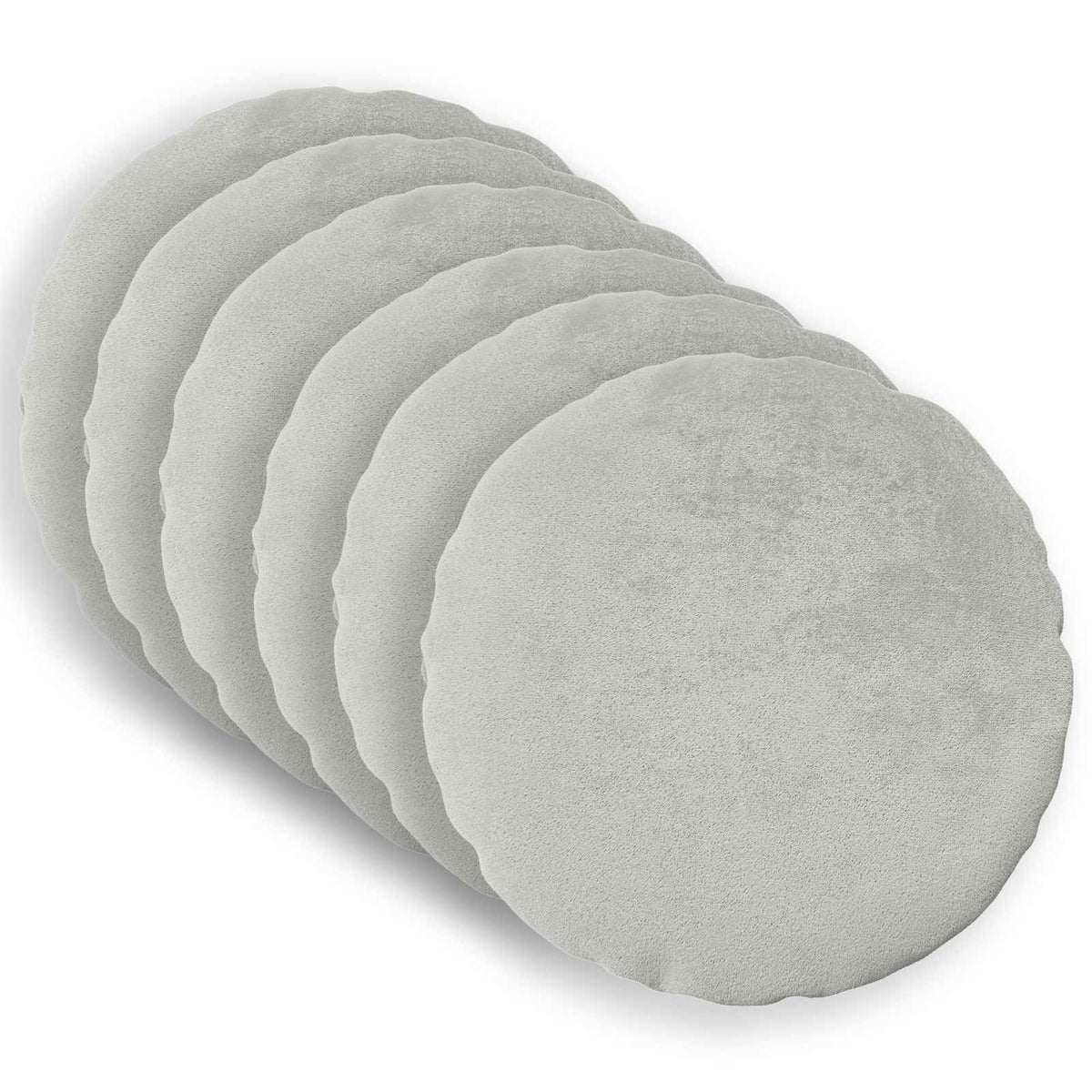 Cushion Cover 6 pcs HEERLEN Light Grey Ø 30 cm Flannel