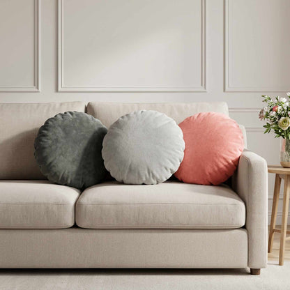 Cushion Cover 6 pcs HEERLEN Light Grey Dia. 40 cm Flannel