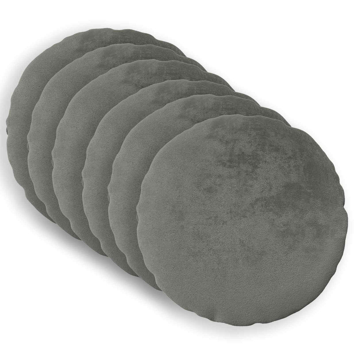 Cushion Cover 6 pcs HEERLEN Dark Grey Ø 30 cm Flannel