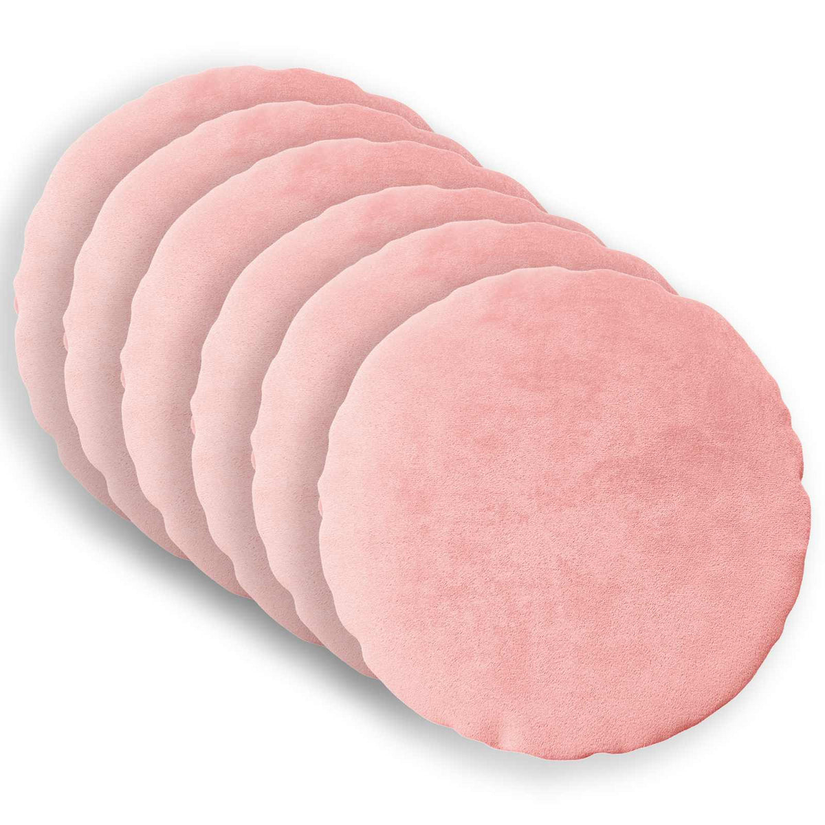 Cushion Cover 6 pcs HEERLEN Pink Ø 30 cm Flannel