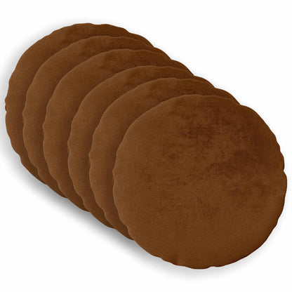Cushion Cover 6 pcs HEERLEN Light Brown Ø 30 cm Flannel