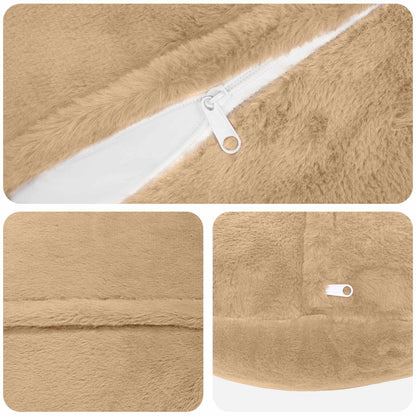 Cushion Cover 6 pcs HEERLEN Cream Ø 30 cm Faux Rabbit Fur