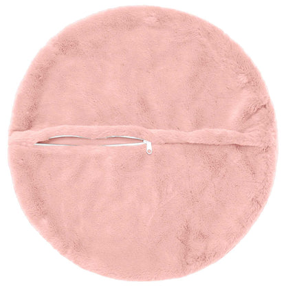 Cushion Cover 6 pcs HEERLEN Pink Ø 30 cm Faux Rabbit Fur