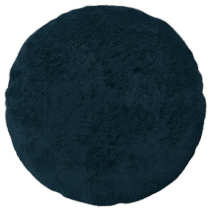 Cushion Cover 6 pcs HEERLEN Navy Blue Ø 30 cm Faux Rabbit Fur