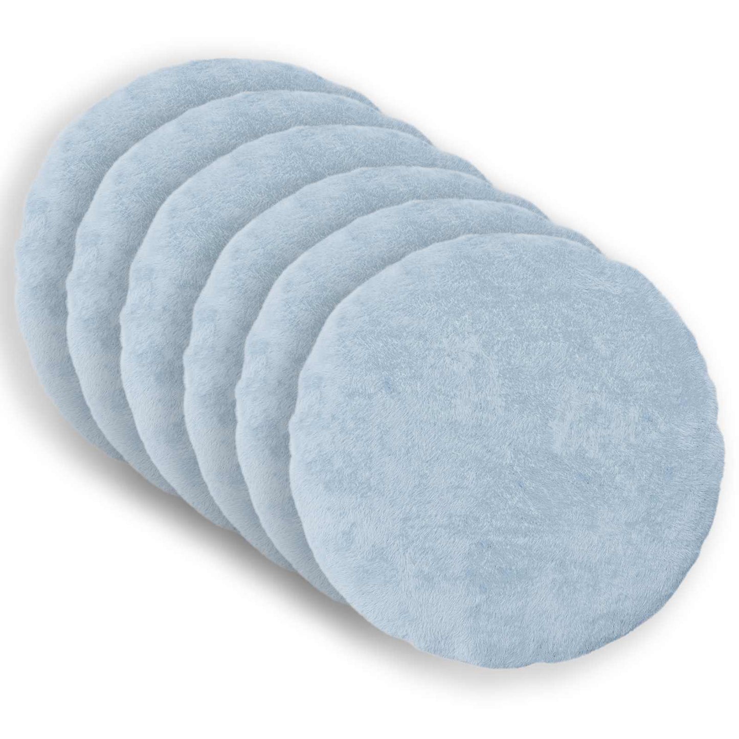 Cushion Cover 6 pcs HEERLEN Light Blue Ø 30 cm Faux Rabbit Fur