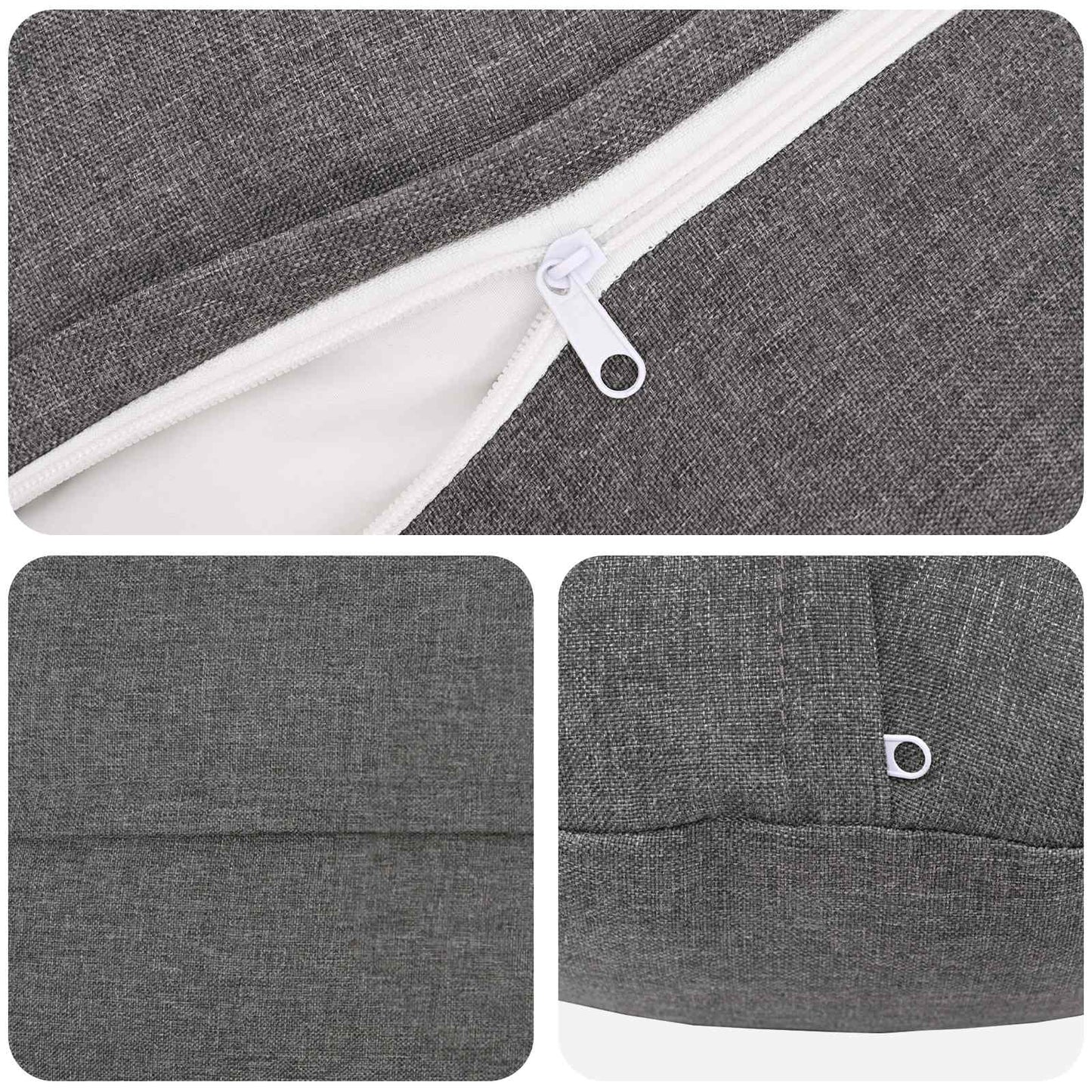 Cushion Cover 2 pcs HEERLEN Light Grey Ø 40 cm Fabric