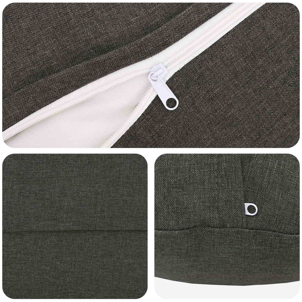 Cushion Cover 2 pcs HEERLEN Dark Grey Ø 40 cm Fabric