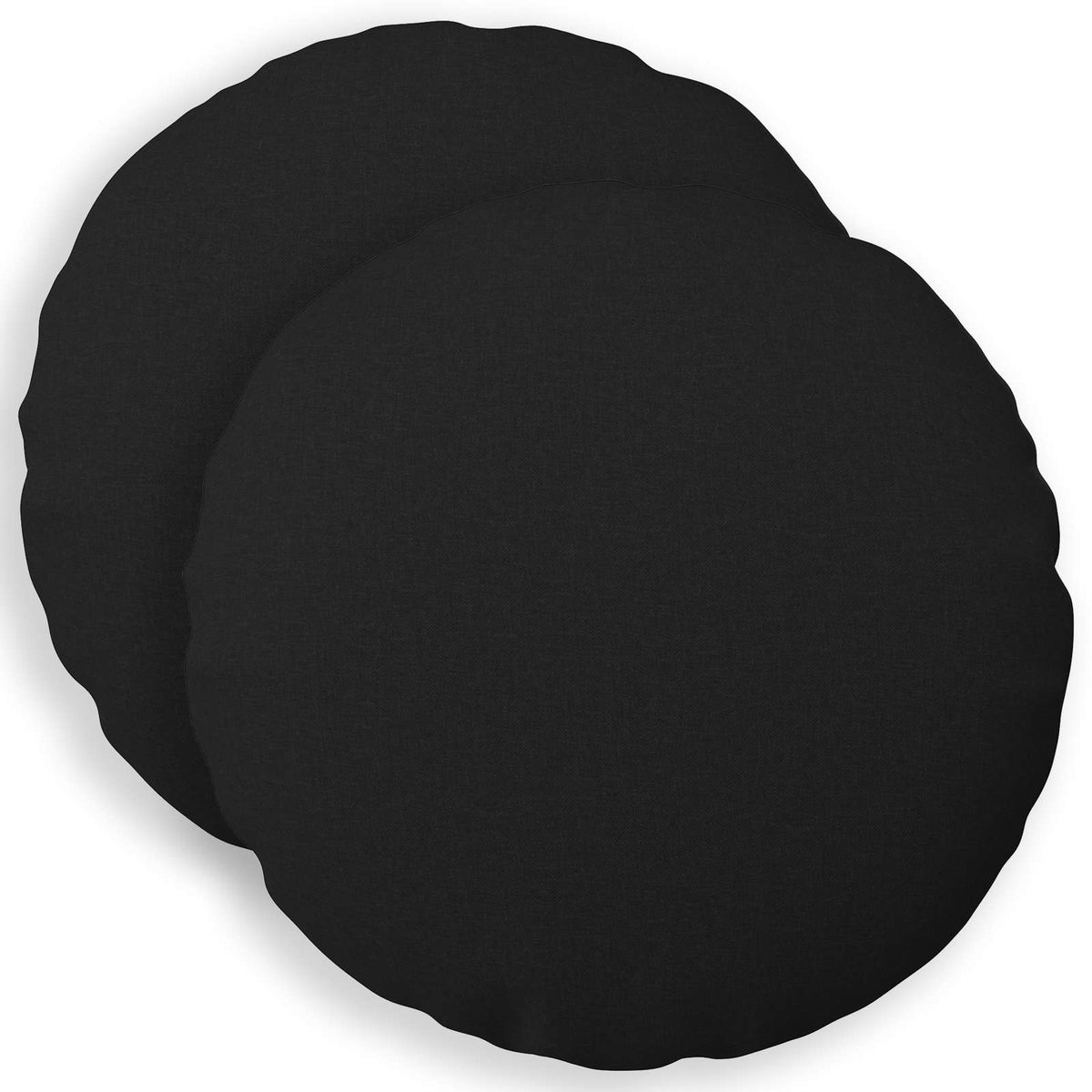 Cushion Cover 2 pcs HEERLEN Black Ø 40 cm Fabric