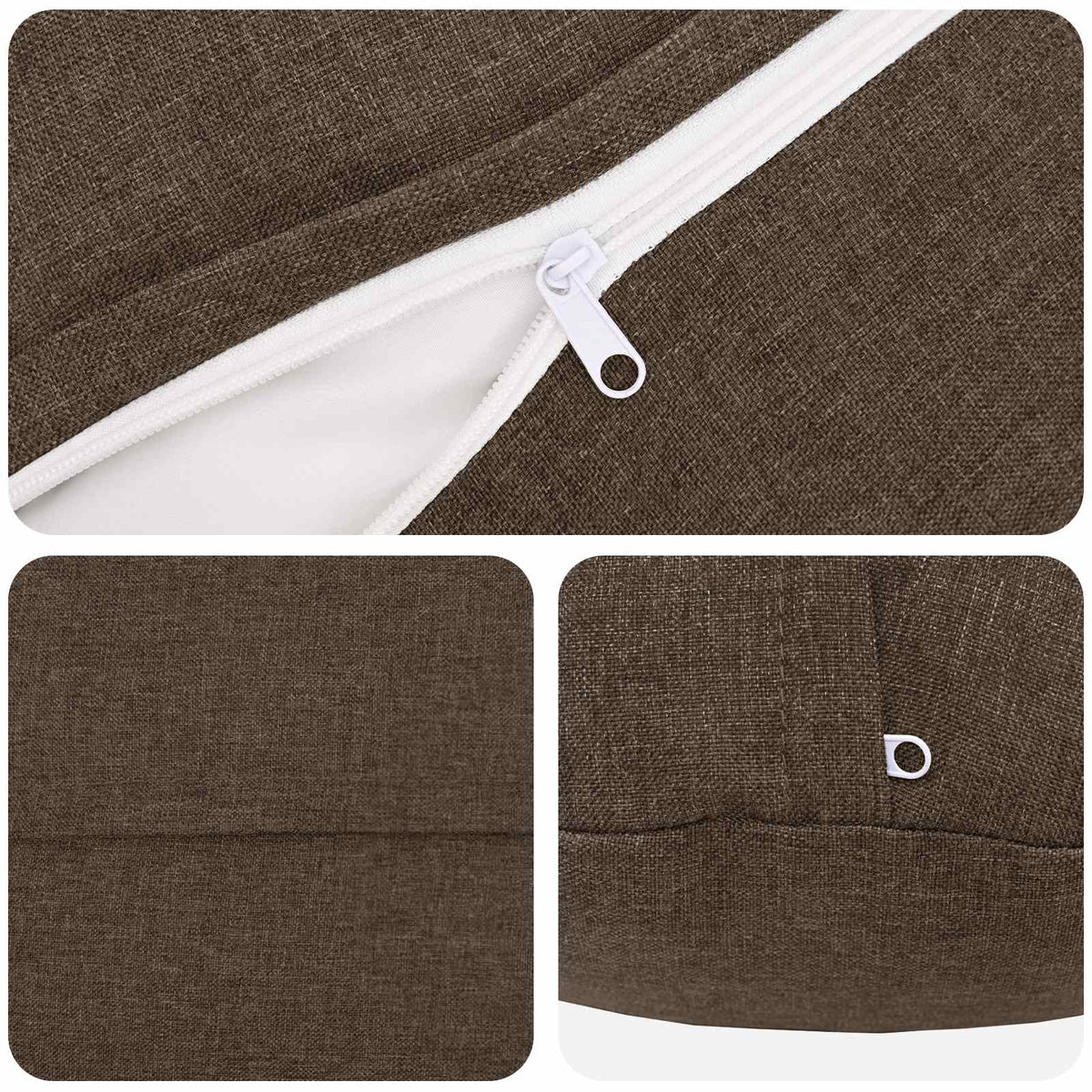 Cushion Cover 6 pcs HEERLEN Taupe Ø 40 cm Fabric
