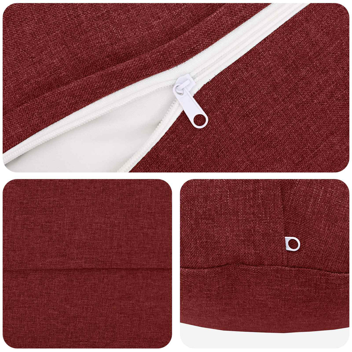 Cushion Cover 6 pcs HEERLEN Wine Red Ø 40 cm Fabric