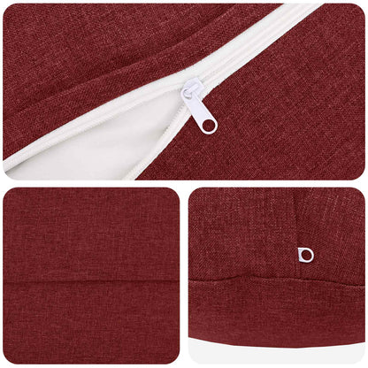 Cushion Cover 6 pcs HEERLEN Wine Red Ø 40 cm Fabric