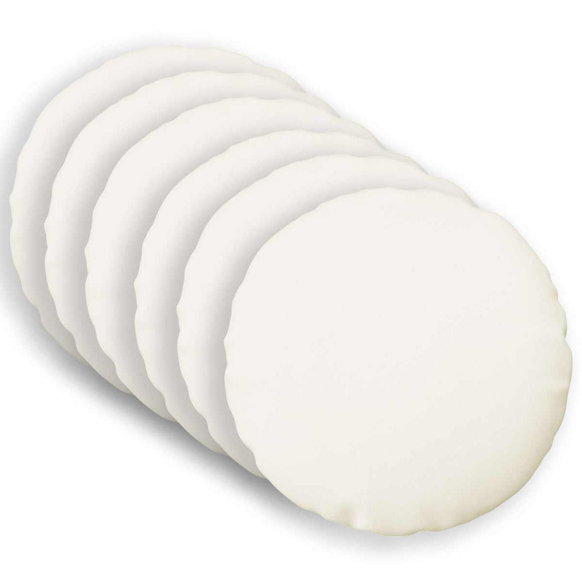 Cushion Cover 6 pcs HEERLEN White Ø 40 cm Fabric
