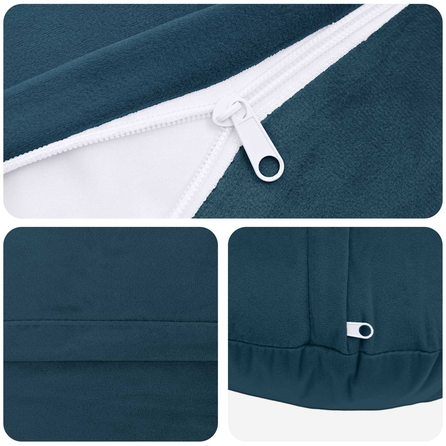 Cushion Cover 6 pcs HEERLEN Blue Ø 40 cm Velvet