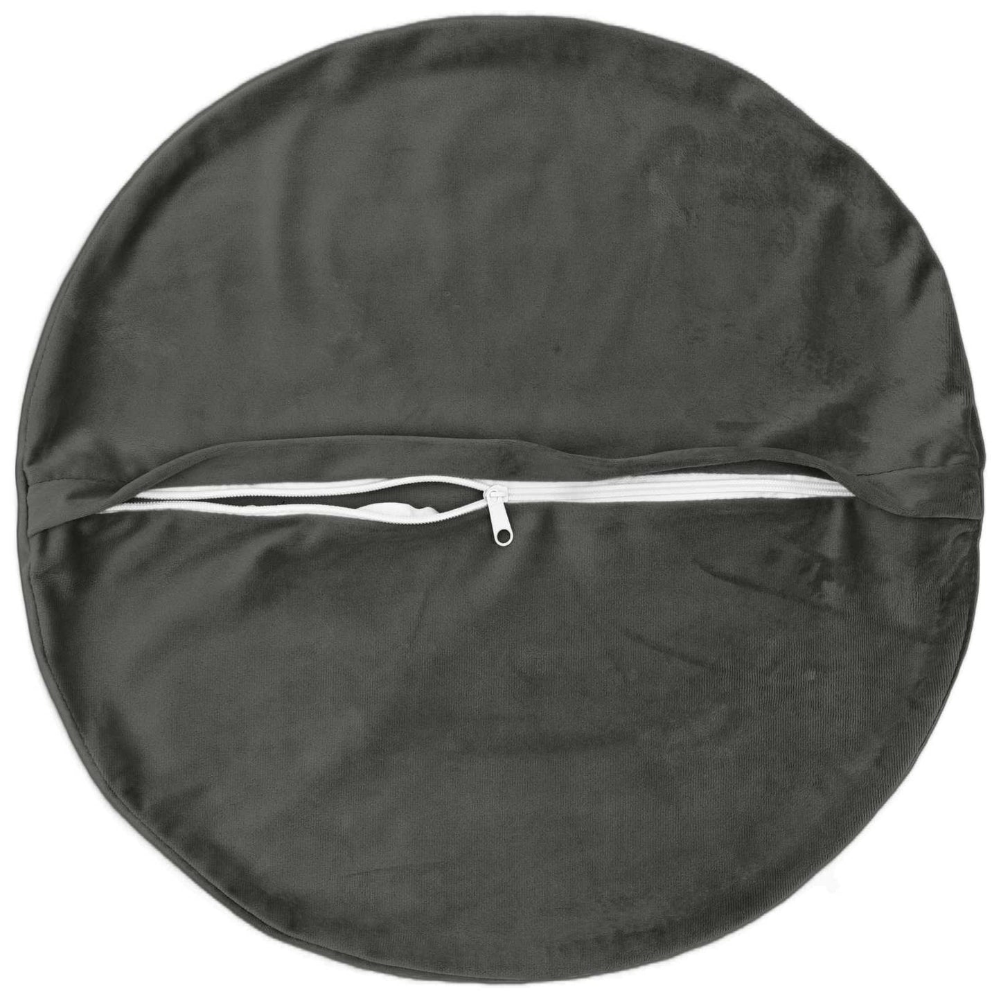 Cushion Cover 2 pcs HEERLEN Dark Grey Ø 40 cm Velvet