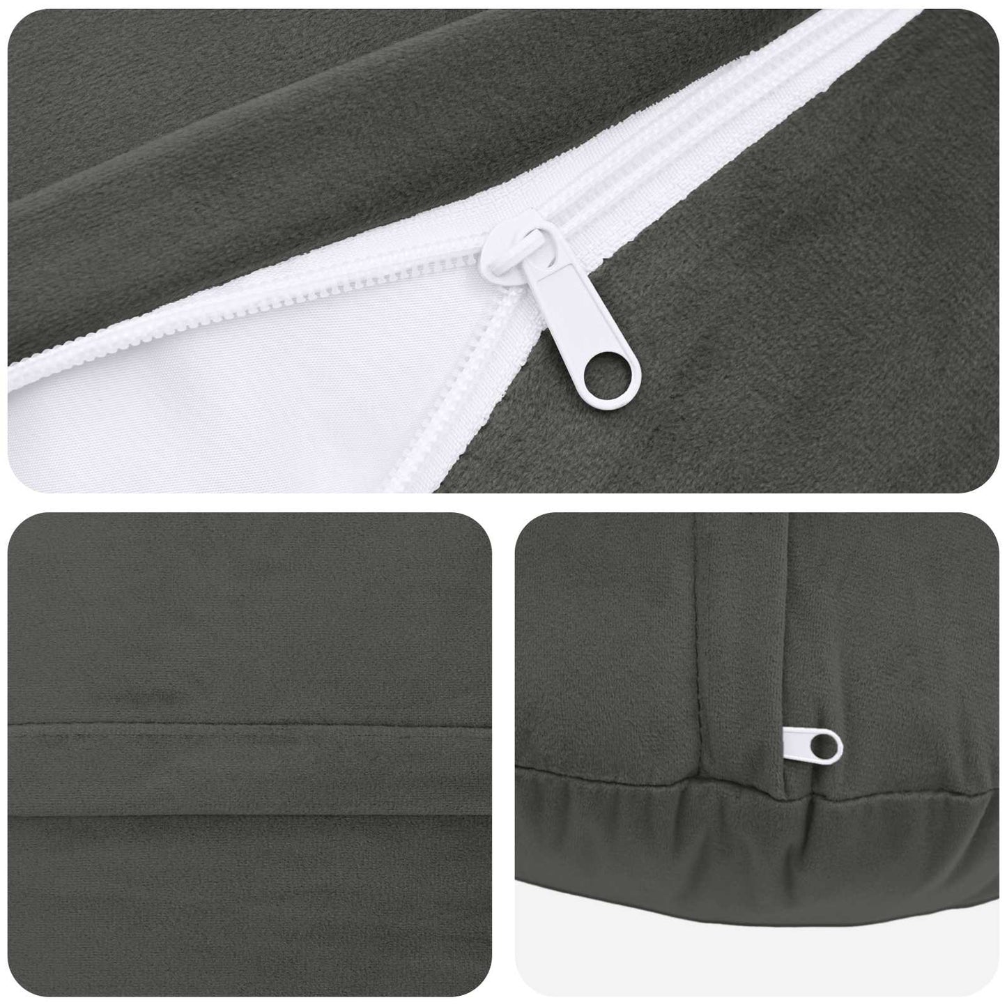 Cushion Cover 6 pcs HEERLEN Dark Grey Ø 40 cm Velvet
