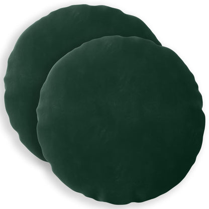 Cushion Cover 2 pcs HEERLEN Dark Green Ø 40 cm Velvet