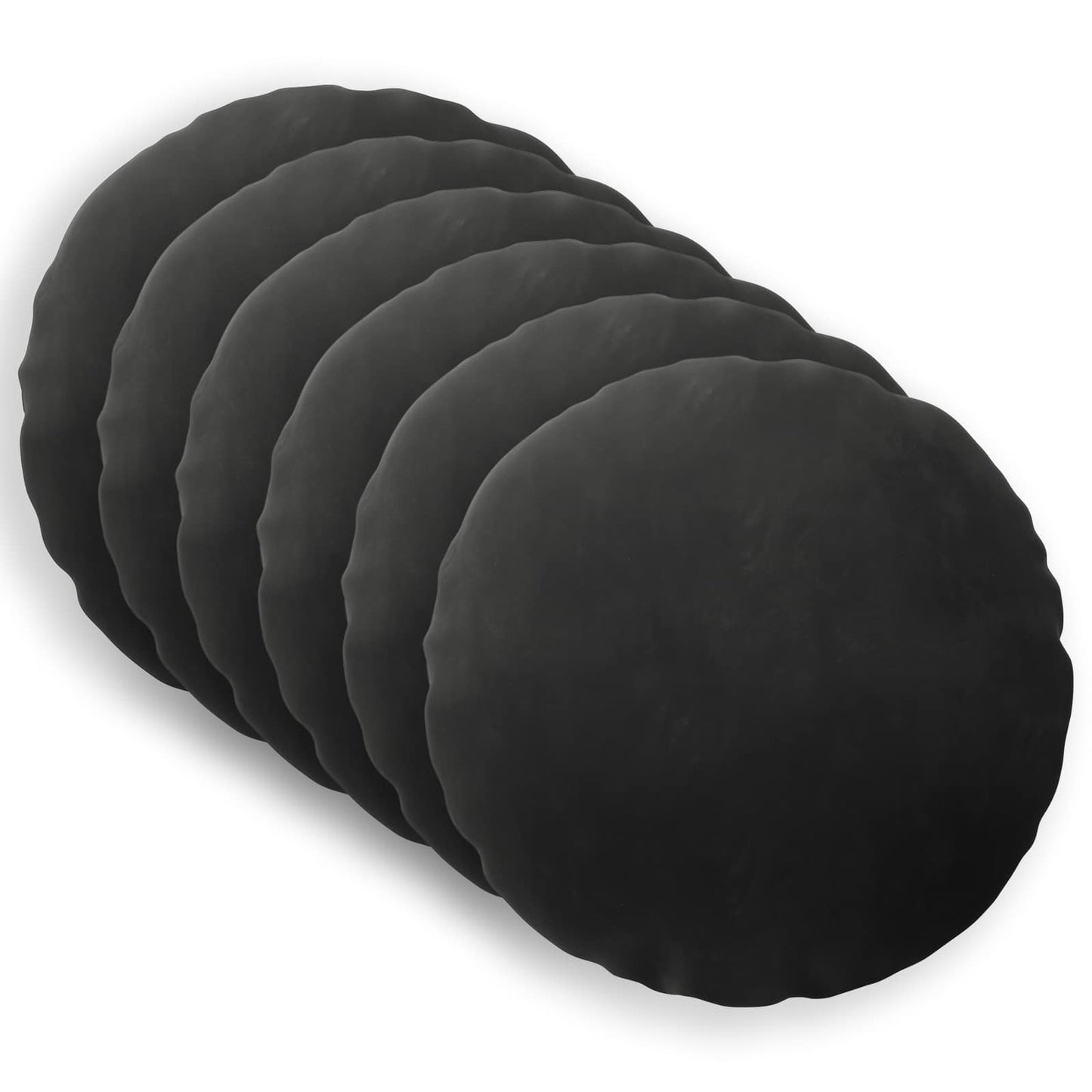 Cushion Cover 6 pcs HEERLEN Black Ø 40 cm Velvet