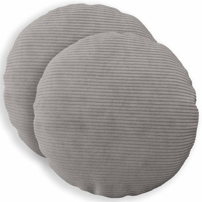Cushion Cover 2 pcs HEERLEN Light Grey Ø 40 cm Corduroy