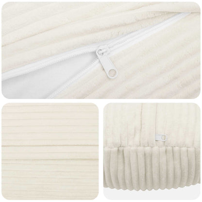 Cushion Cover 2 pcs HEERLEN Cream Ø 40 cm Corduroy
