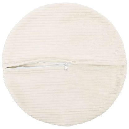 Cushion Cover 2 pcs HEERLEN Cream Ø 40 cm Corduroy