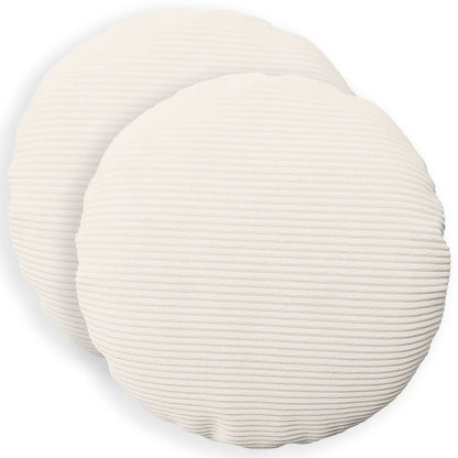 Cushion Cover 2 pcs HEERLEN Cream Ø 40 cm Corduroy