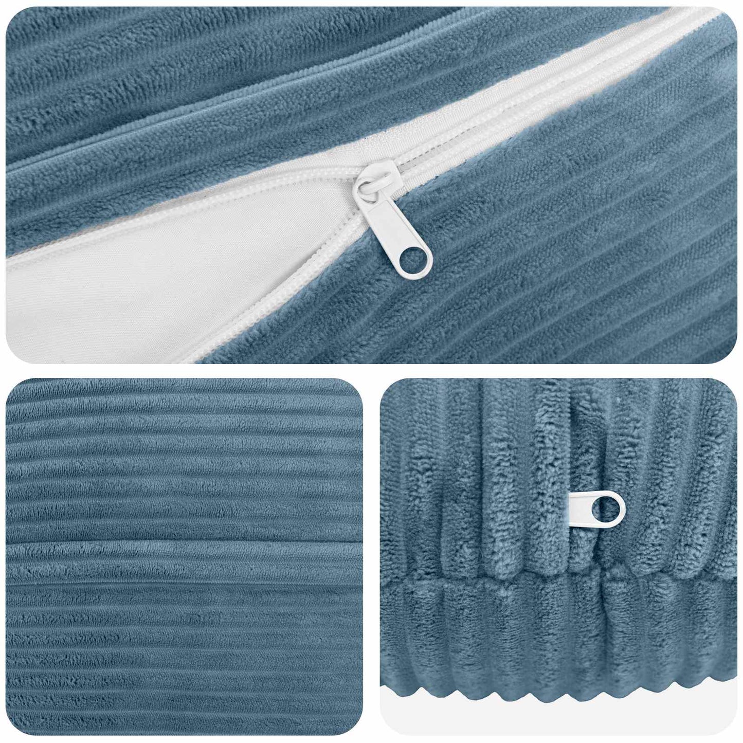 Cushion Cover 6 pcs HEERLEN Blue Ø 40 cm Corduroy