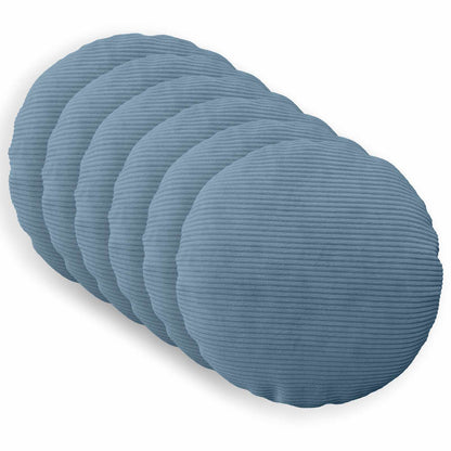 Cushion Cover 6 pcs HEERLEN Blue Ø 40 cm Corduroy