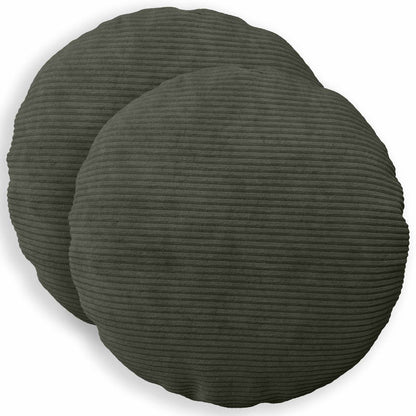 Cushion Cover 2 pcs HEERLEN Anthracite Ø 40 cm Corduroy