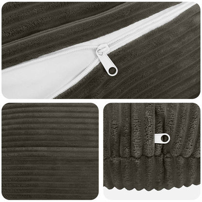 Cushion Cover 6 pcs HEERLEN Anthracite Ø 40 cm Corduroy