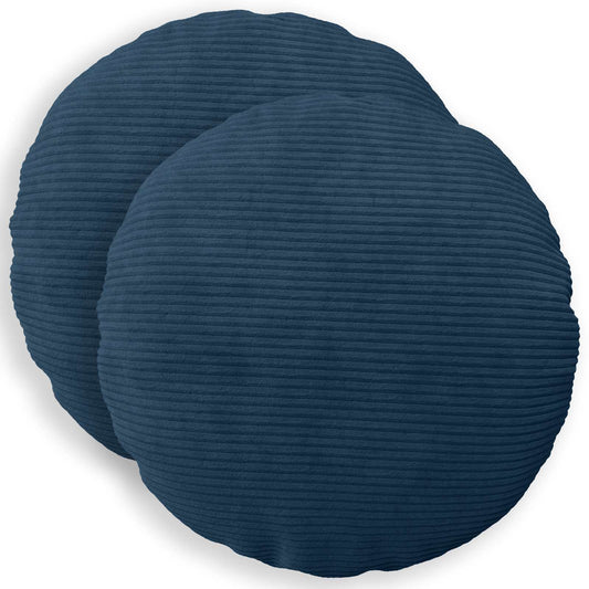Cushion Cover 2 pcs HEERLEN Navy Blue Ø 40 cm Corduroy